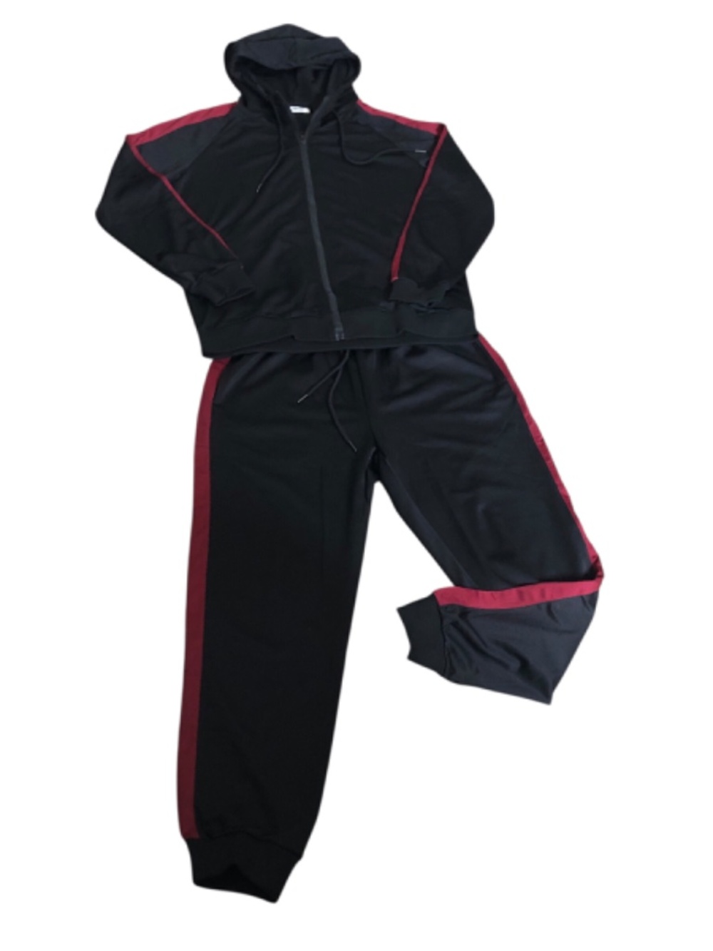 COOFANDY Men's 2 Pc TrackSuit Set, Full Zip Athletic Jacket & Jogger Pants Size